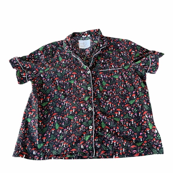 PrintFresh Toadstool Mushroom Print 3-Piece Pajama Set Organic Cotton Large GUC - Picture 5 of 10